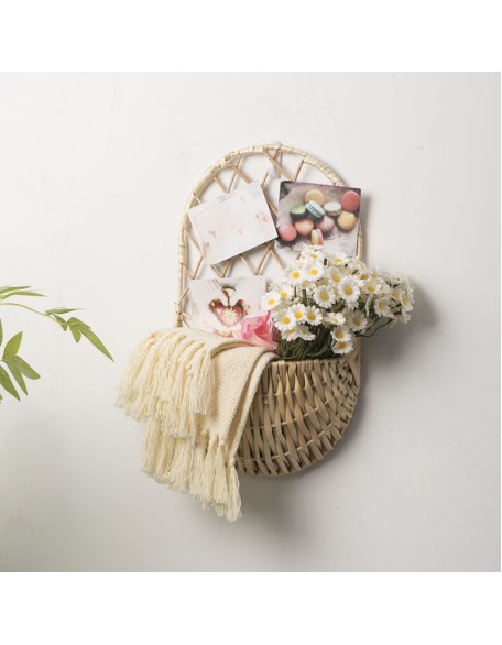 Handmade wicker flower basket imitation rattan organizer hanging rattan flower pot home gardening flower basket creative decorative ornaments