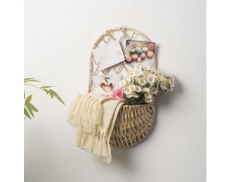 Handmade wicker flower basket imitation rattan organizer hanging rattan flower pot home gardening flower basket creative decorative ornaments
